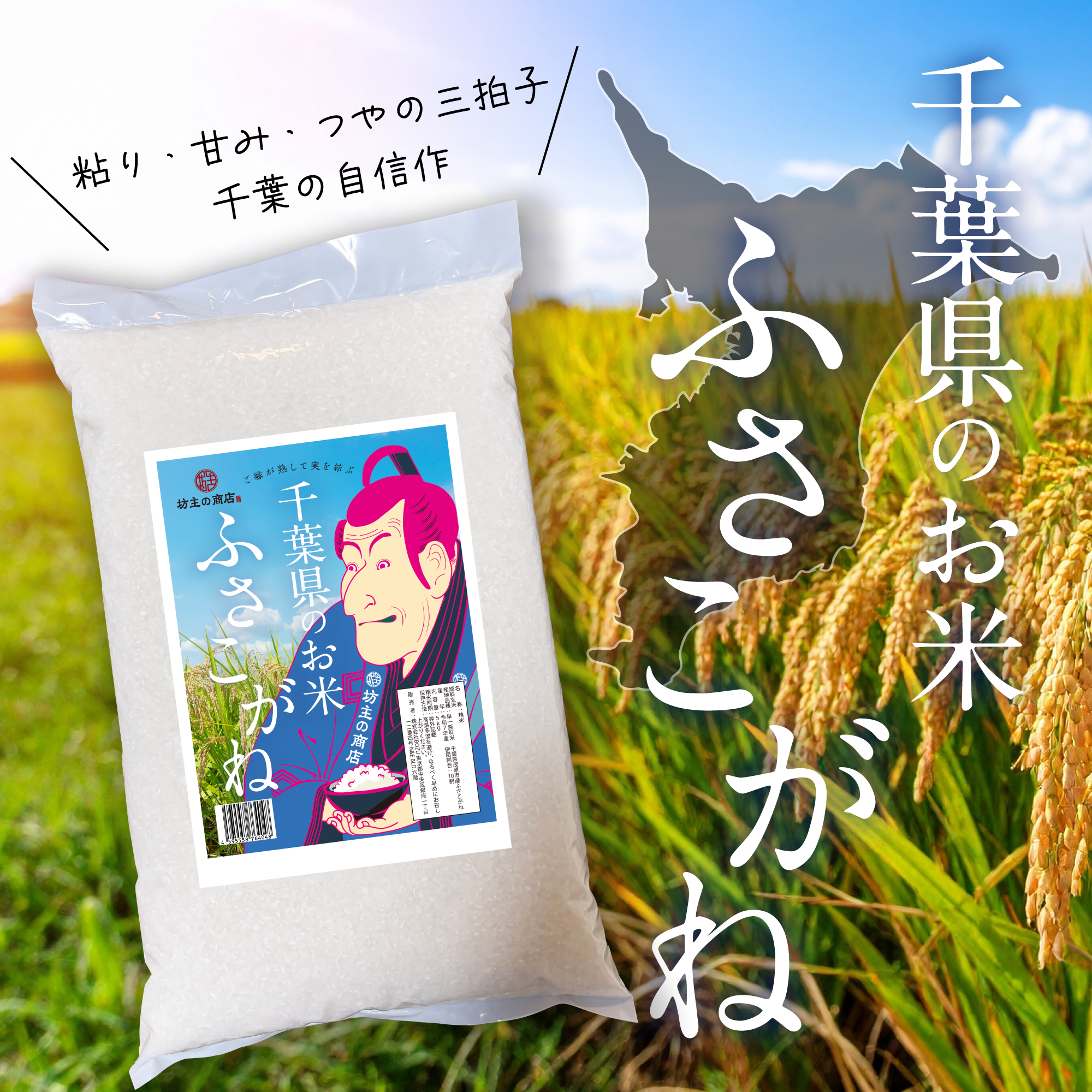 千葉県のお米「ふさこがね」